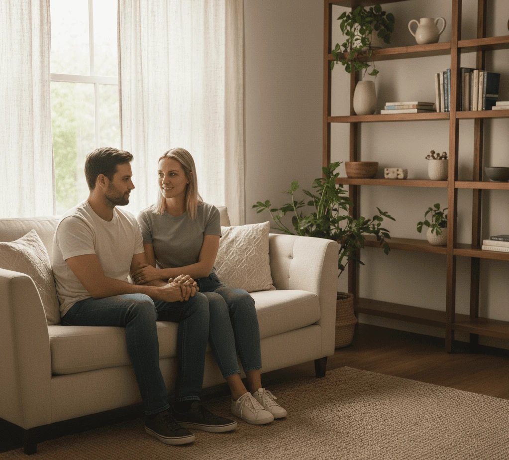 Couple in peaceful connection