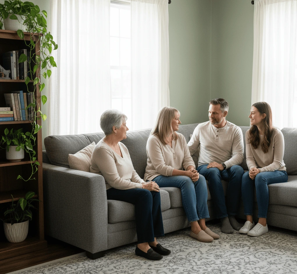 Family in peaceful connection
