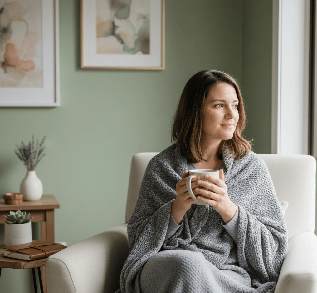 Person finding peace and healing